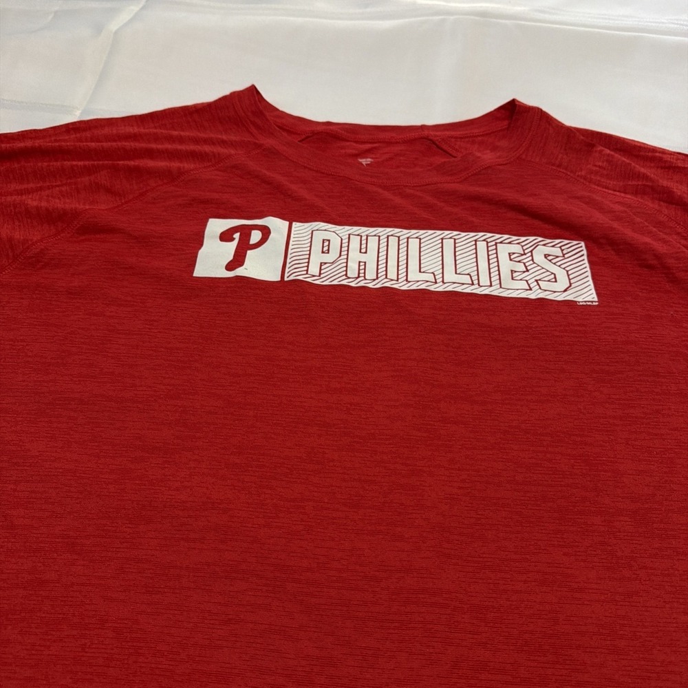 Fanatics MLB Philadelphia Phillies Red Heather T-Shirt Mens 4XL NWT Raglan Tee